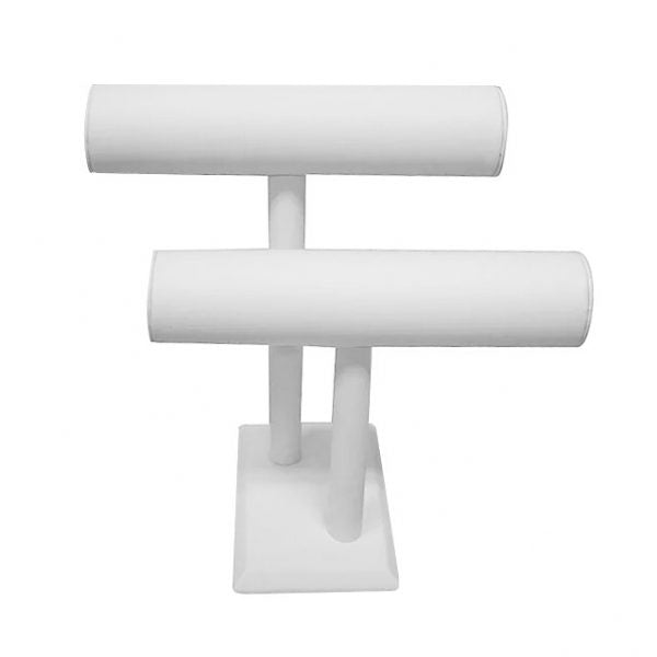 2-Tiers Jewelry Stand Bracelet Bar White