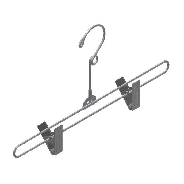 12" SKIRT HANGER W/SWIVEL HOOK, CLIPS