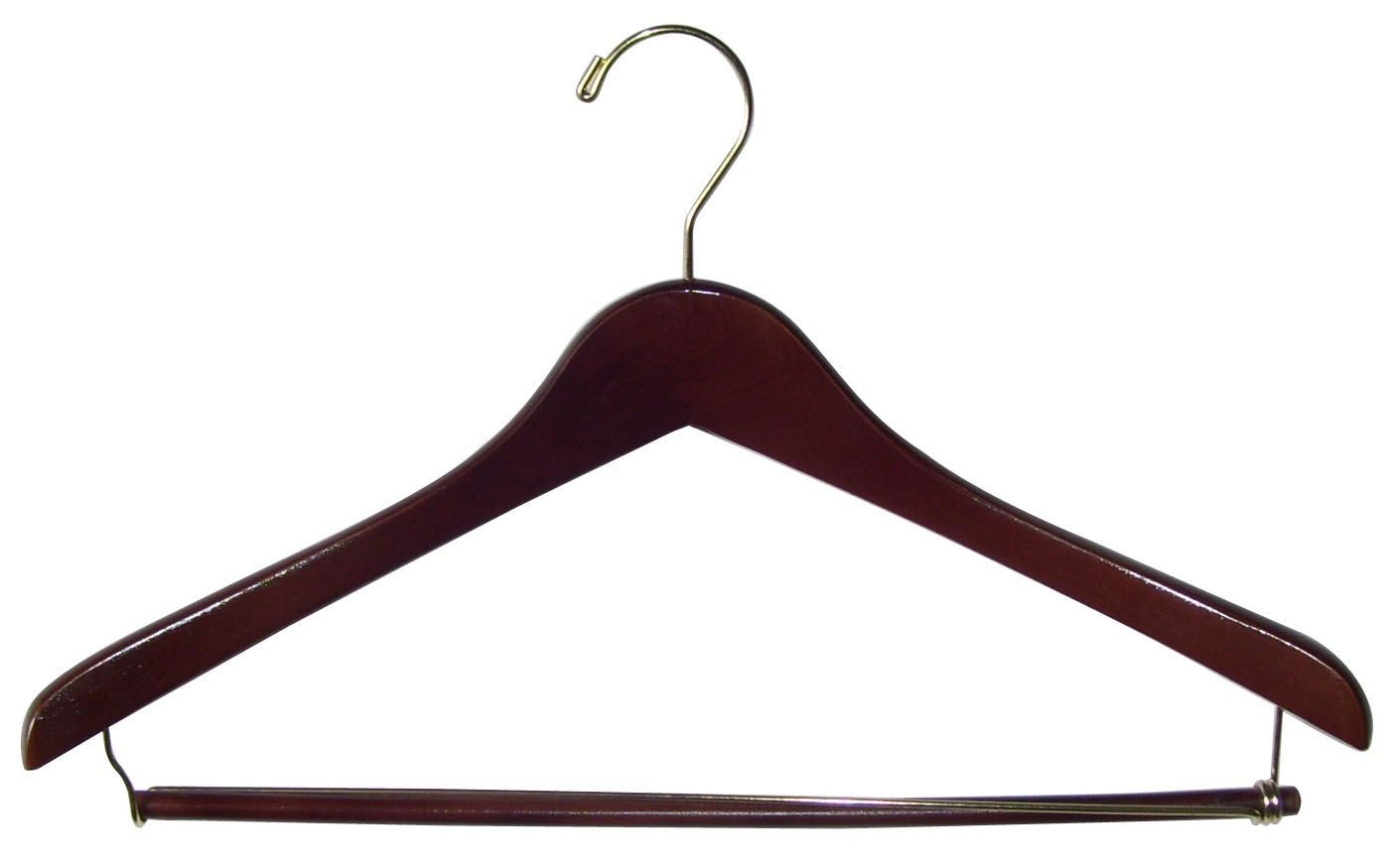 17" Flat Wooden Suit Hanger with Clips or Bar