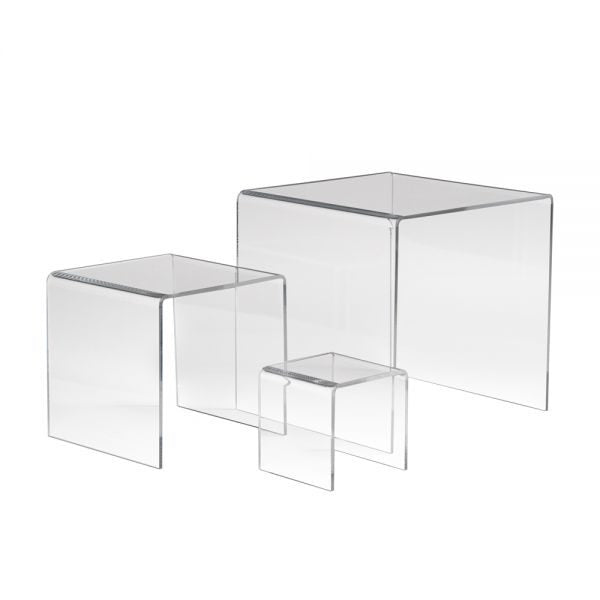 Set of 3 Acrylic Display Risers (6", 8", 10") – Clear