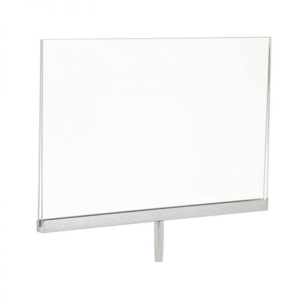 PJST/711 –  11" x 7" Acrylic Sign Holder w/ 1-1/2" Swedge Stem