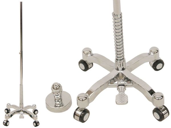 SDBS-WCDX / Chrome Caster Base with Pole + Cap