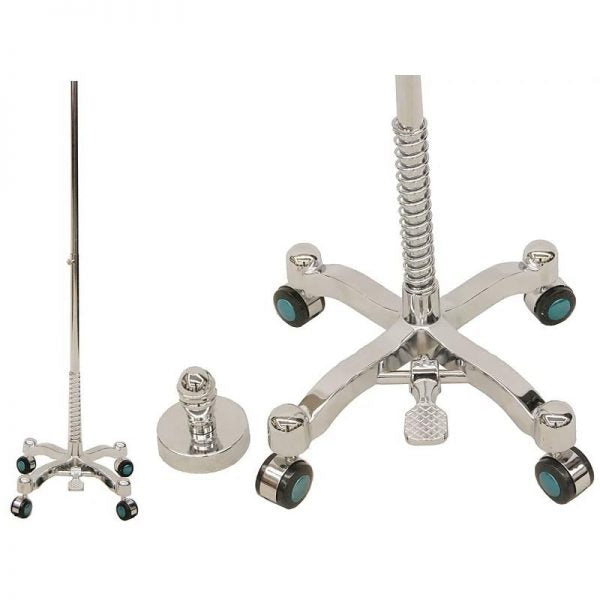 SDBS-WC01 / Chrome Caster Base with Pole & Bolt Top