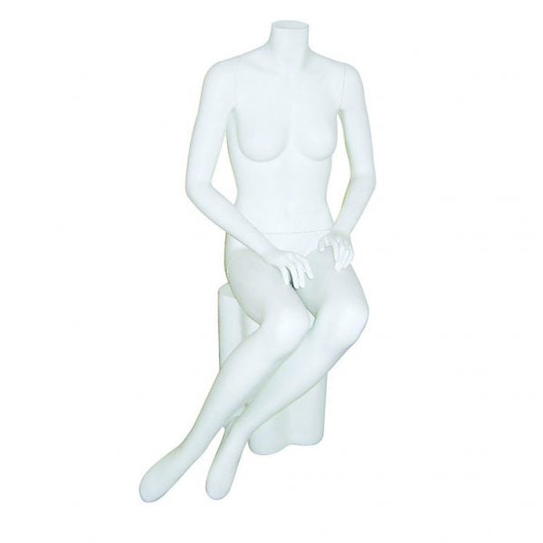 SDErica 5 /  Headless Matte White Sitting Mannequin