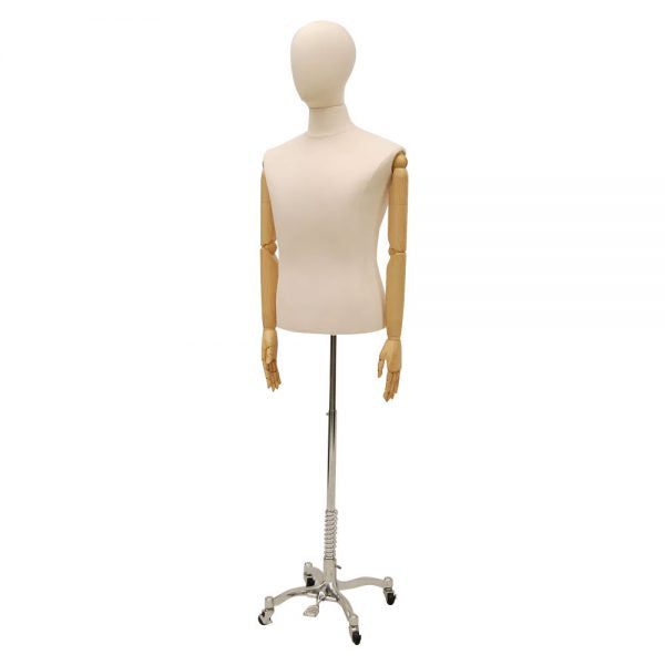 Male Hard Foam Dress Form with arms.