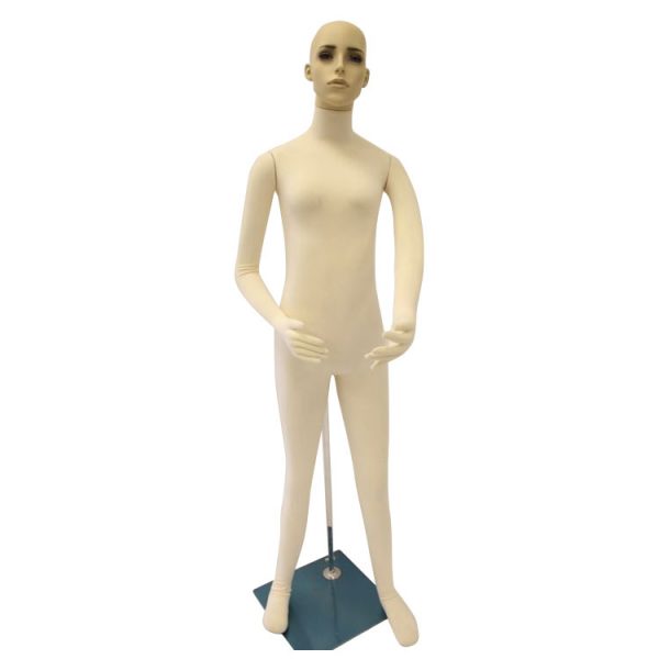 SDJF-F01SOFTX+JF-EVENLY / Female full body white jersey covered body form.
