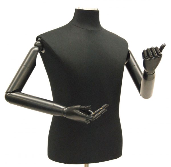 Male Hard Foam Dress Form with arms.
