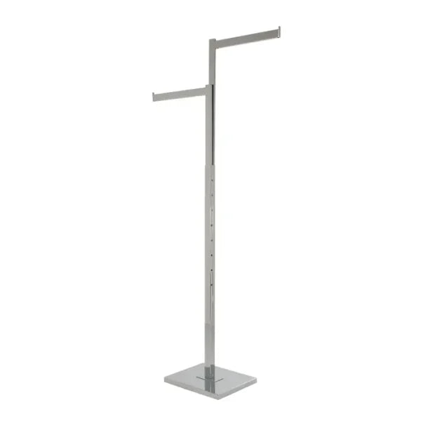 SDK90 / 2 Way Garment Rack w/Straight Arms – Rectangular Tubing Uprights