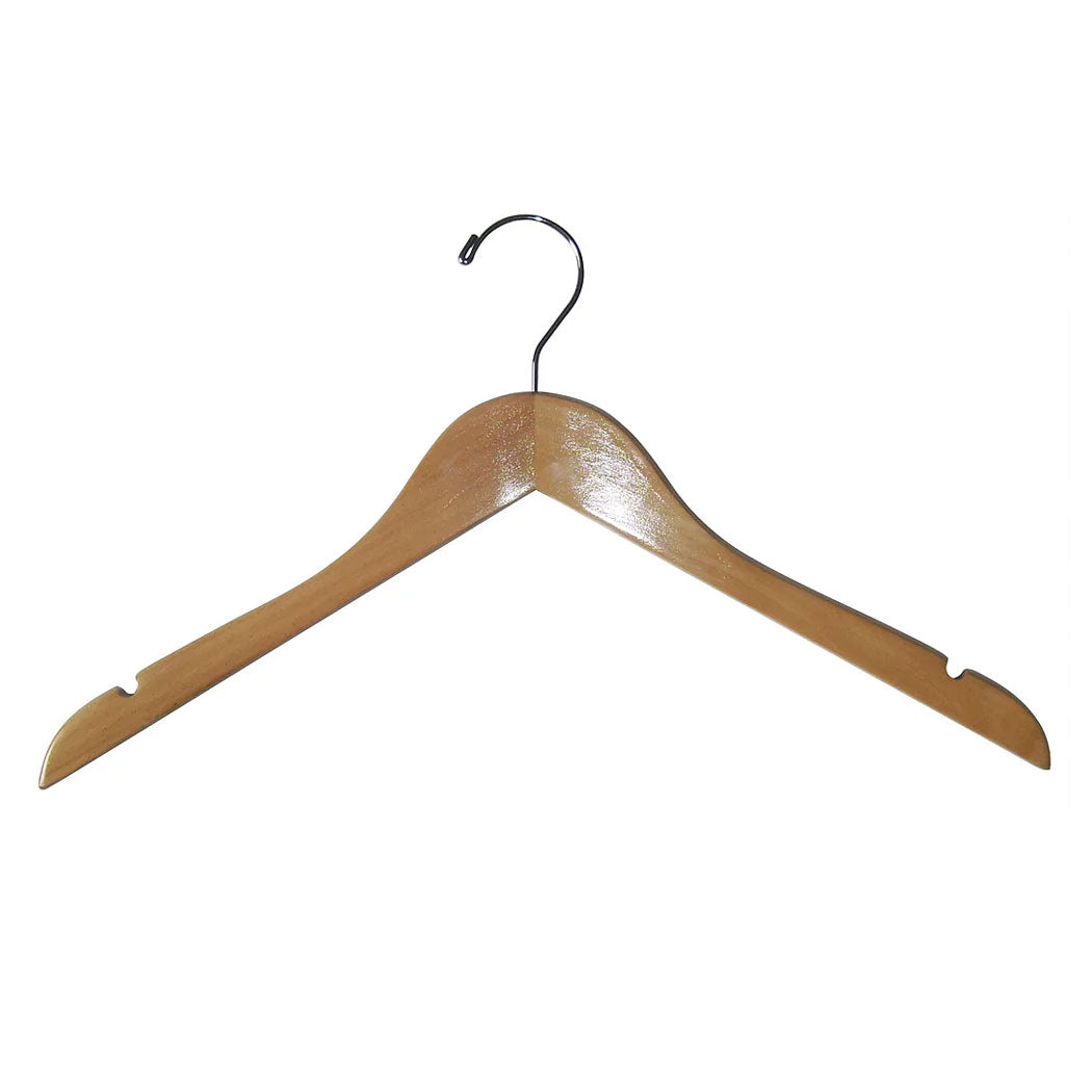 17" Flat Wooden Coat/Dress Hanger