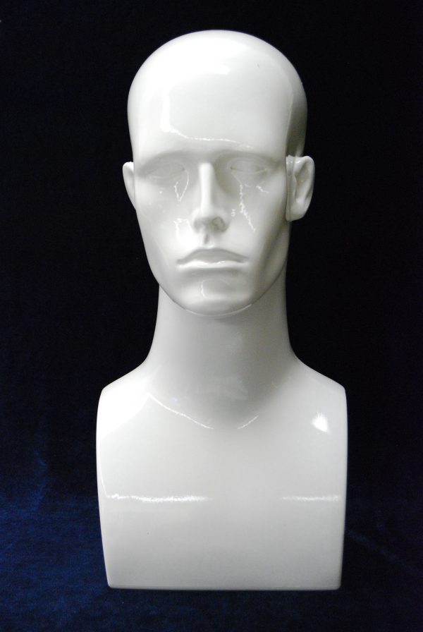 SDPS-ERAW / Male Glossy White Mannequin Display Head