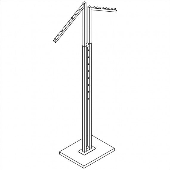 SDR24/25 - 2 WAY W/RECT TUBE & 2 SLANT ARMS