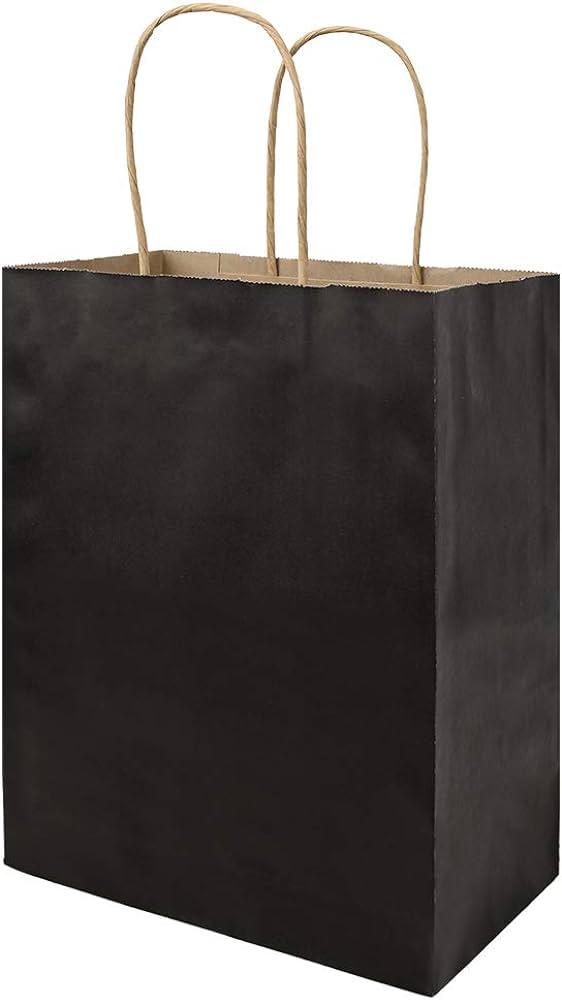 Black 100% Recycled Kraft Paper Bags With Handles