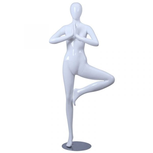 SDYOGA02W / Glossy White Yoga Mannequin