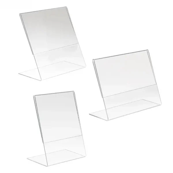 Acrylic Slant Back Sign Holders for Counter Tops