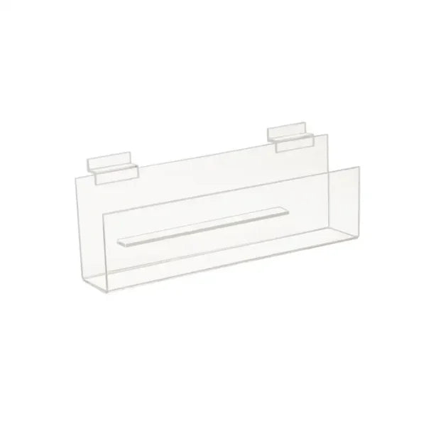12"L x 4"D with 2" Lip Book Shelf – Clear