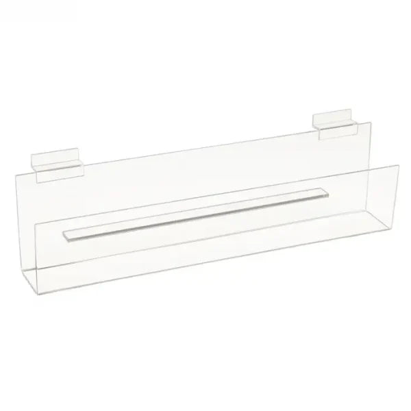16"L x 4"D with 2" Lip Book Shelf – Clear