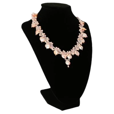 Black Velvet Necklace Display Bust Stand , Jewelry Display