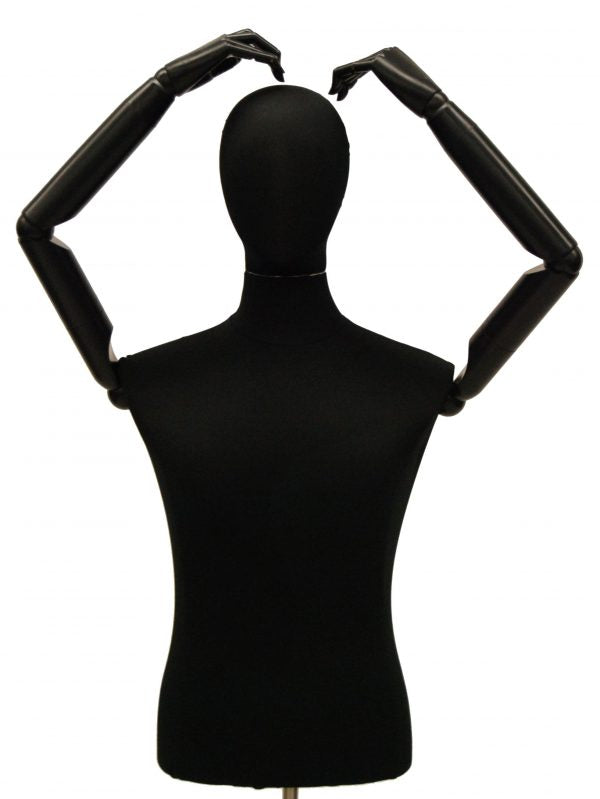 Male Hard Foam Dress Form with arms.