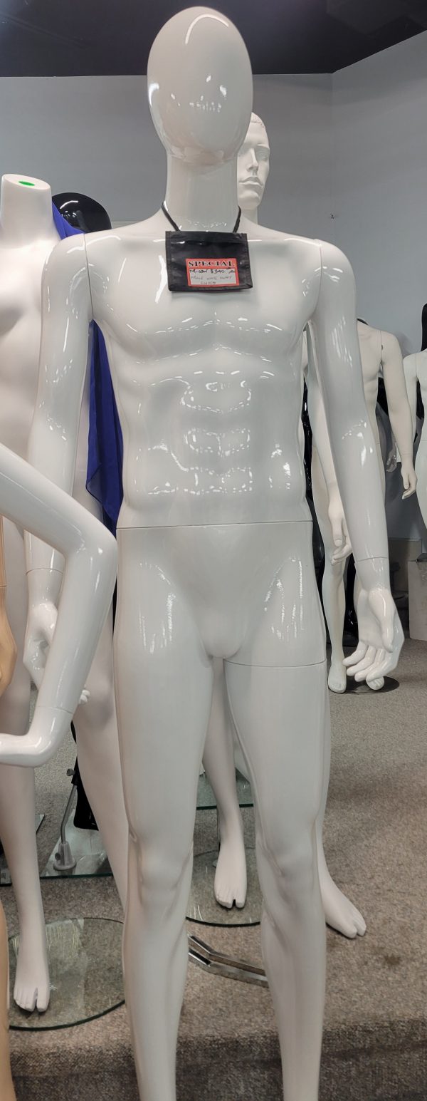 M03W – Egghead Male White Mannequin