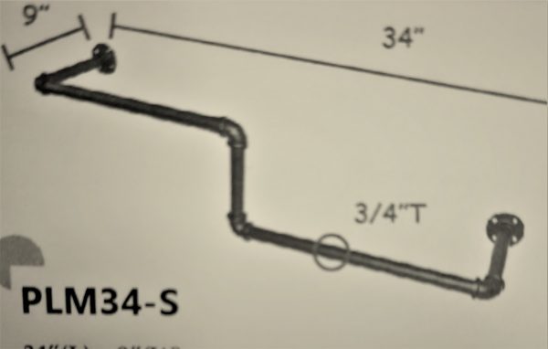 SDPLM34-S  / PIPELINE BI-LEVEL WALL MOUNT HANGRAIL BAR