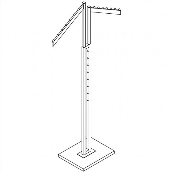 SDR24/25 - 2 WAY W/RECT TUBE & 2 SLANT ARMS