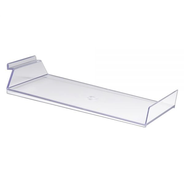 Injection Molded Styrene Slanted Cap Shelf – Clear