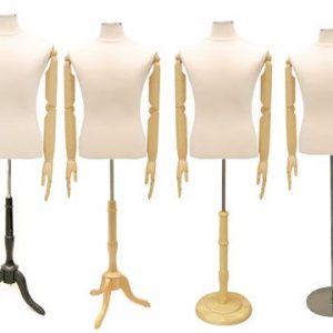 Male Hard Foam Dress Form with arms.