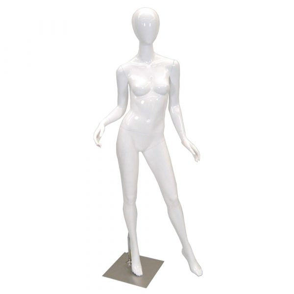 SDMDA2W1S/ Glossy White Egghead Female Mannequin