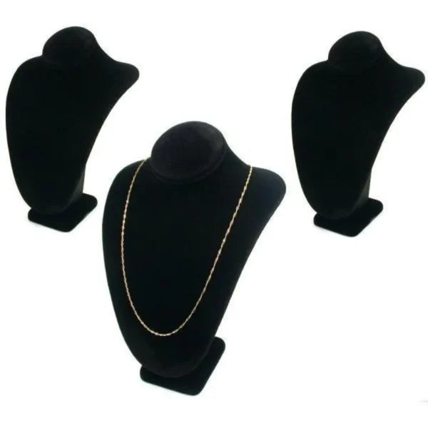 Black Velvet Necklace Display Bust Stand , Jewelry Display